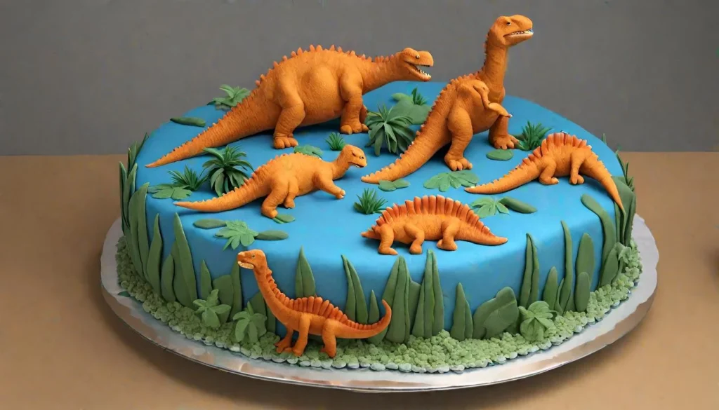 How do you make dinosaur texture on a cake?