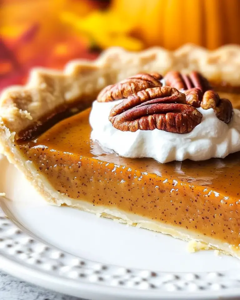 Autumn Harvest Pumpkin Pie with Caramel Pecan Topping