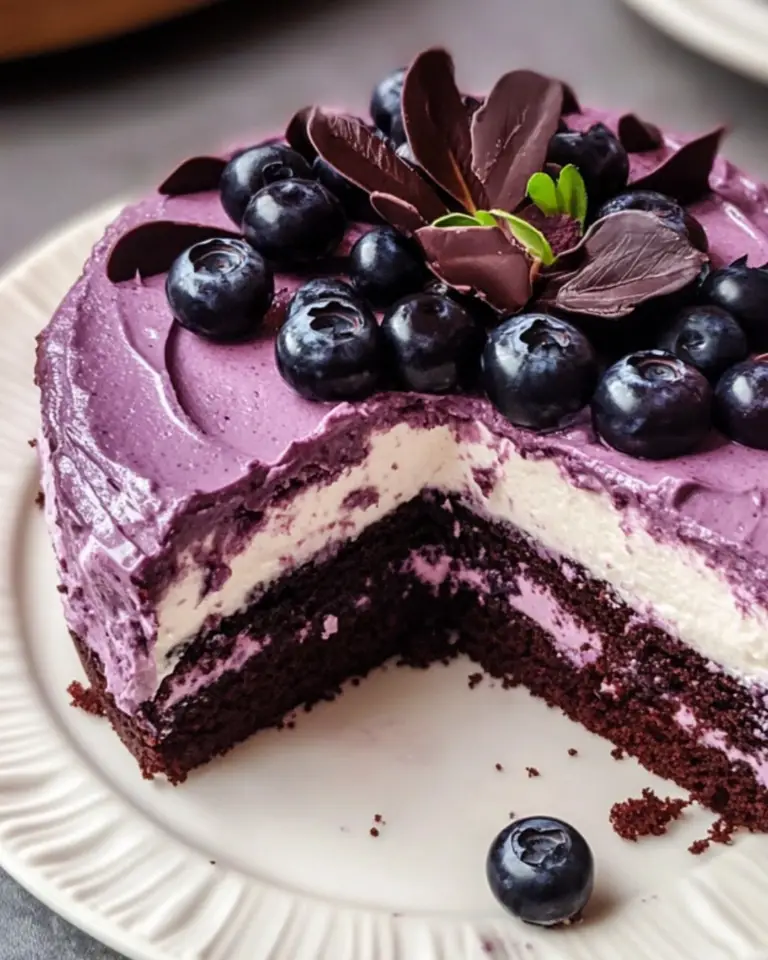 Blueberry Cream Cheese Chocolate Cake