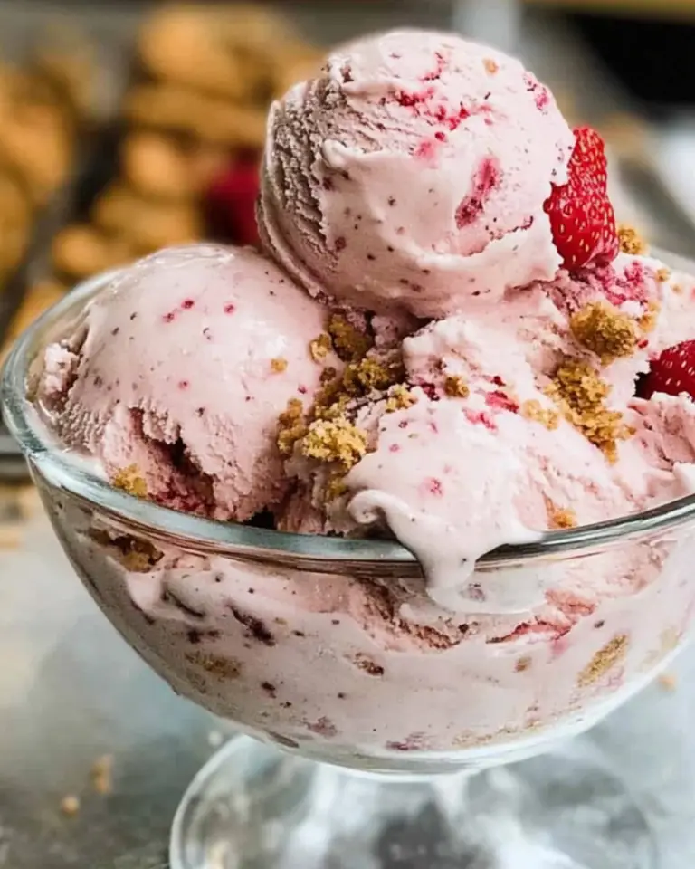 Midnight Strawberry Cheesecake Ice Cream