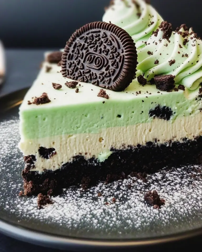 Mint Oreo Galaxy Cheesecake