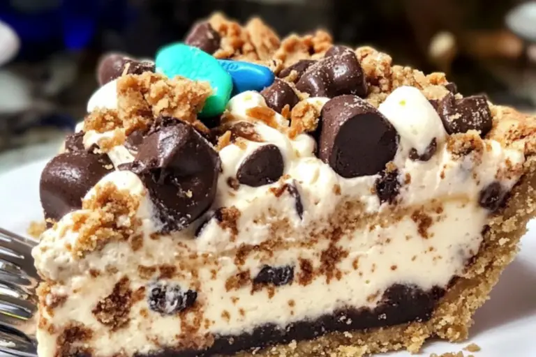 Monster Cookie Cheesecake Pie