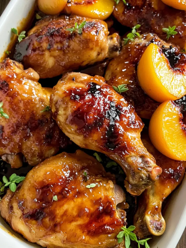 Sticky Peach Glazed Chicken