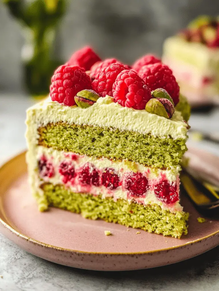 Pistachio Raspberry Cake