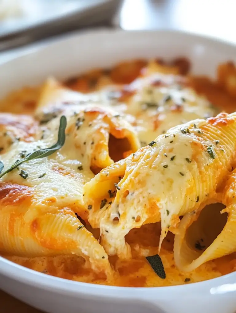 Pumpkin Stuffed Shells with Sage Alfredo