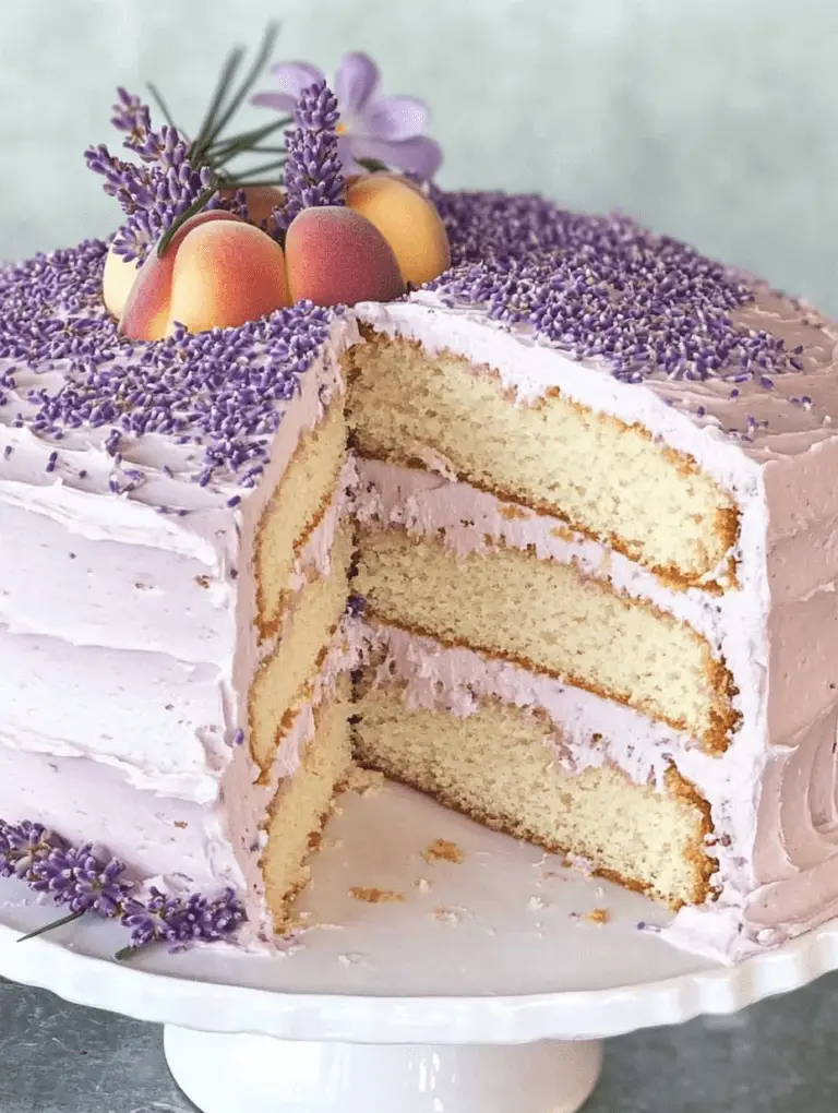 Lavender Peach Cake