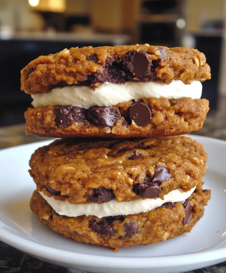 Pumpkin Chocolate Chip Cookie Sandwiches 🍪✨