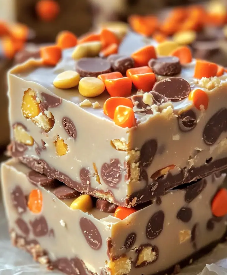 A Decadent Chocolate Fudge with Butterfinger and Reese’s Pieces