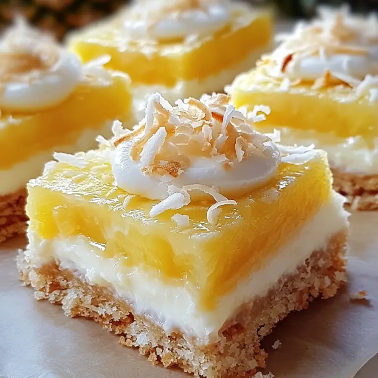 Hawaiian Pineapple Coconut Bars with Creamy Frosting : A Tropical Delight