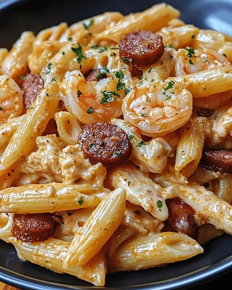 Creamy Cajun Pasta with Succulent Shrimp and Spicy Sausage