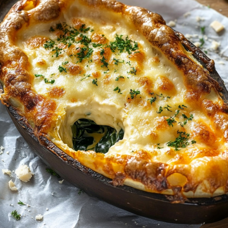 Autumn Spinach Cheese Boat