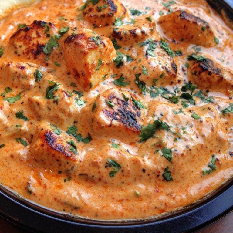 Butter Chicken and Garlic Naan