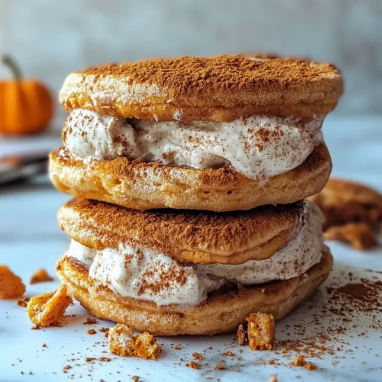 Churro Pumpkin Ice Cream Sandwiches