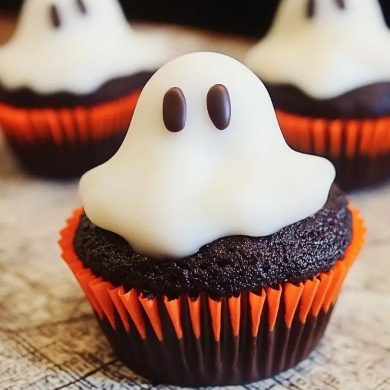 Dark Chocolate Ghost Cupcakes