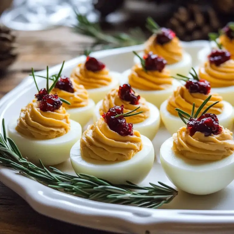 Harvest Cranberry Deviled Eggs