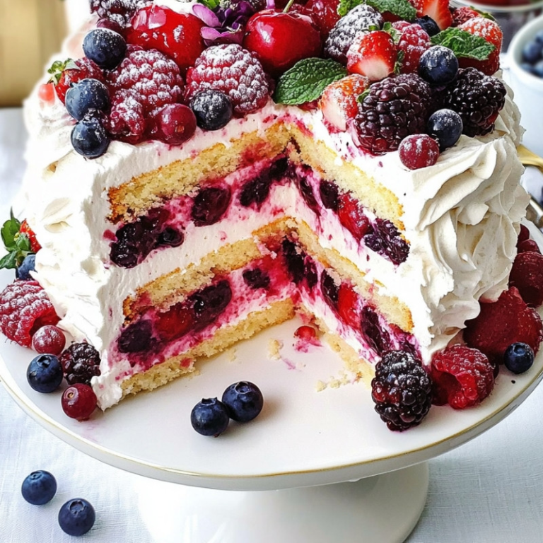 Mixed Berry Pimm’s Cake
