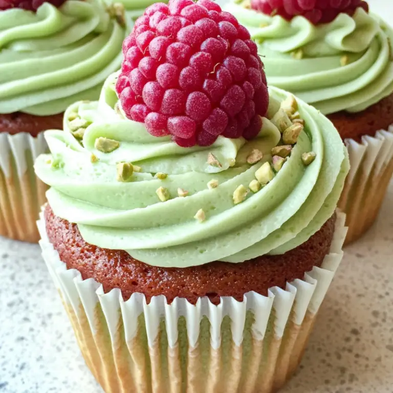 Pistachio Raspberry Cupcakes - Savory Splash