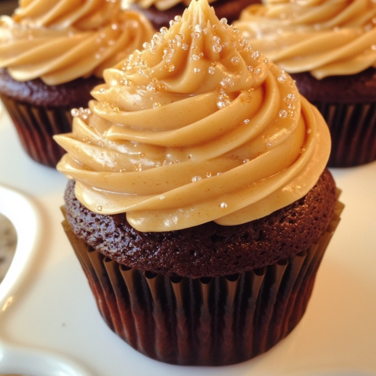 Pumpkin Caramel Cupcakes with Maple Frosting
