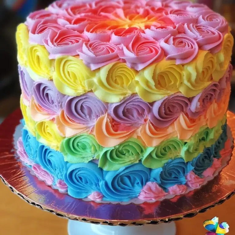Rainbow Petal Cake