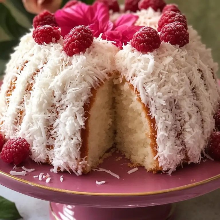 Raspberry Coconut Bundt Cake