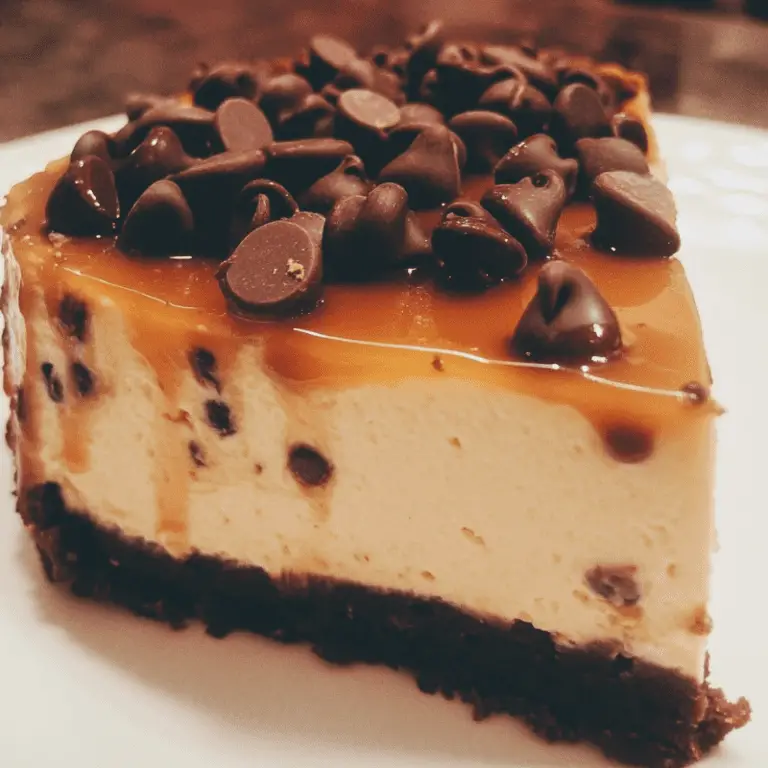 Salted Caramel Chocolate Chip Cheesecake