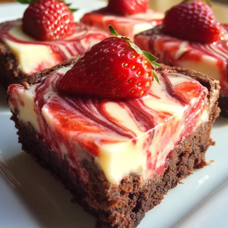 Strawberry Cheesecake Swirl Brownies