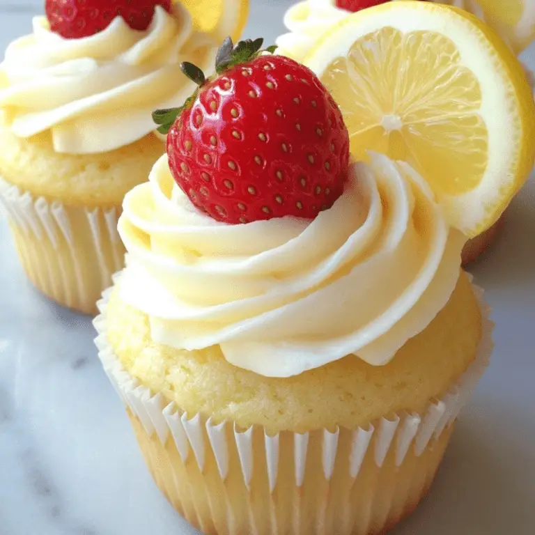 Strawberry Lemon Swirl Cupcakes