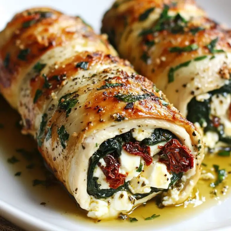 Rolled-Up Chicken with Feta, Spinach, and Sun-Dried Tomatoes