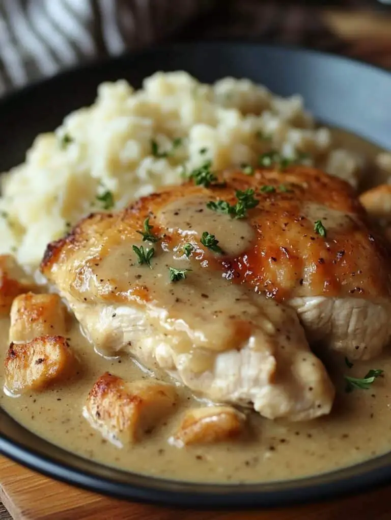 Slow Cooker Creamy Chicken & Gravy