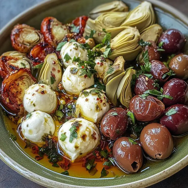 Marinated Mozzarella Balls, Artichokes, and Olives