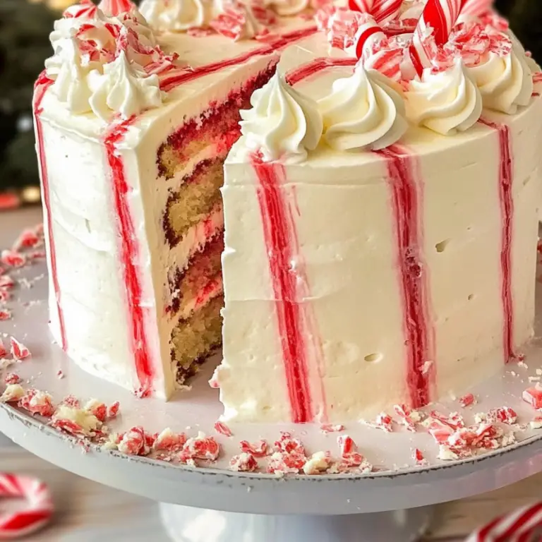 White Chocolate Candy Cane Cake