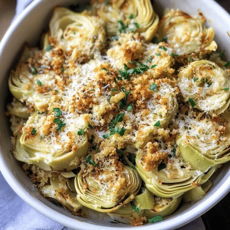 Canned Artichoke Hearts with Parmesan Breadcrumb Topping