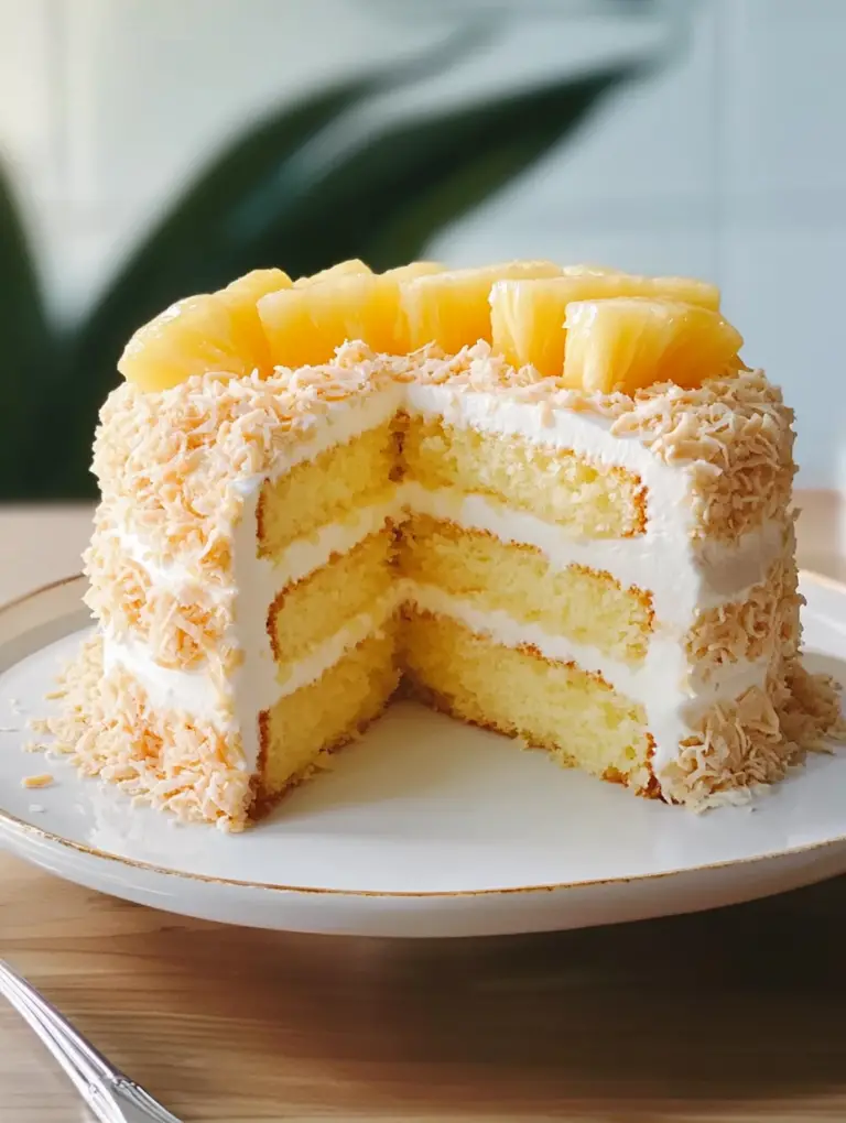 Pineapple Coconut Celebration Cake: A Slice of Tropical Delight