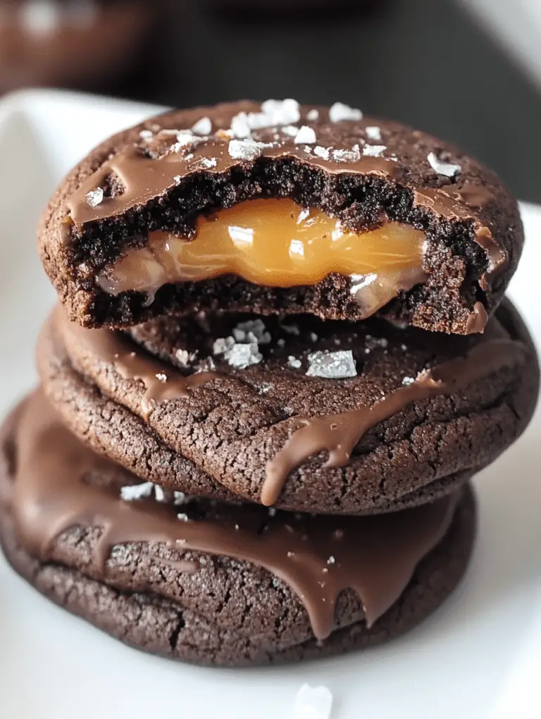 Salted Caramel Stuffed Chocolate Cookies