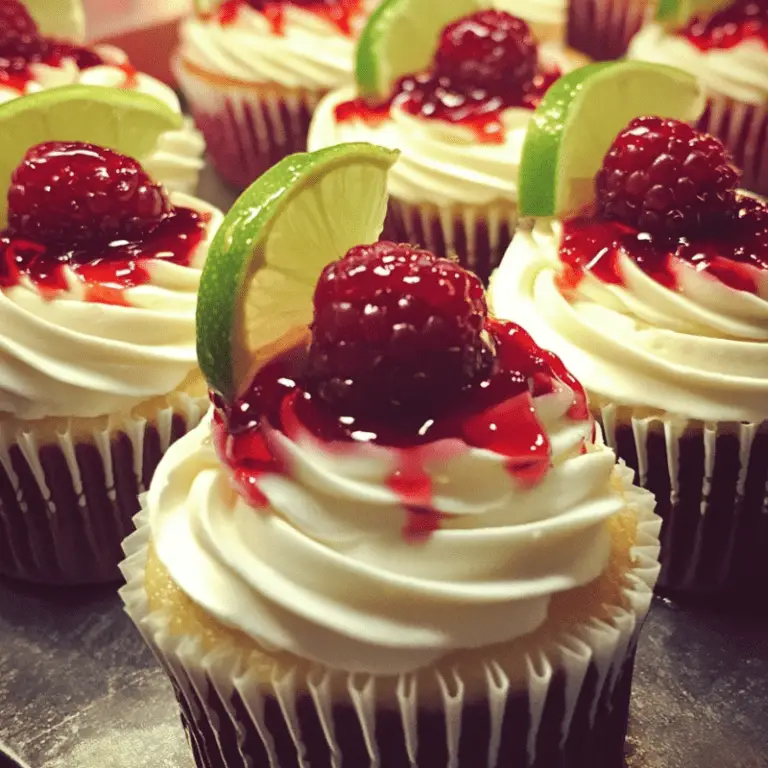 Lime Berry Cheesecake Cupcakes