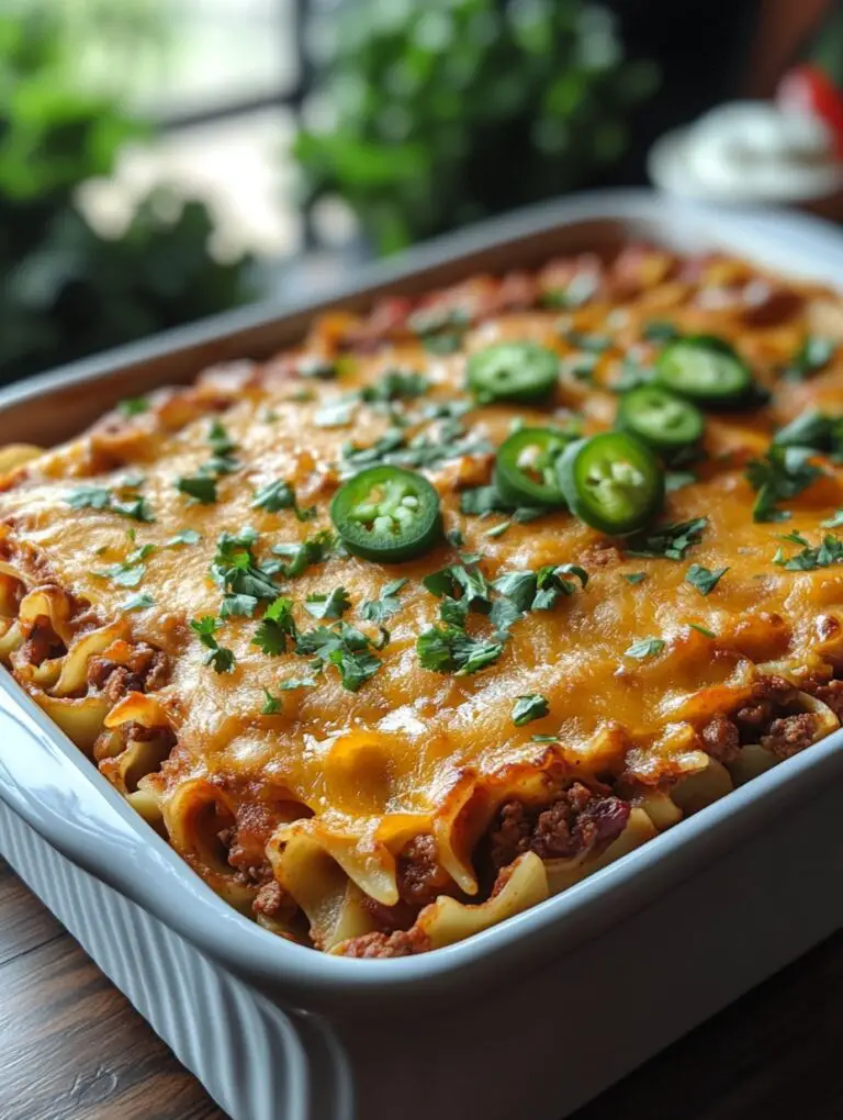 Spicy Beef Enchilada Noodle Casserole Recipe
