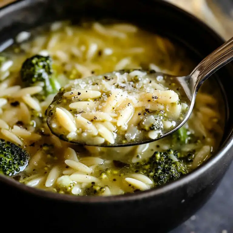Italian Broccoli Orzo Soup (No Cream)