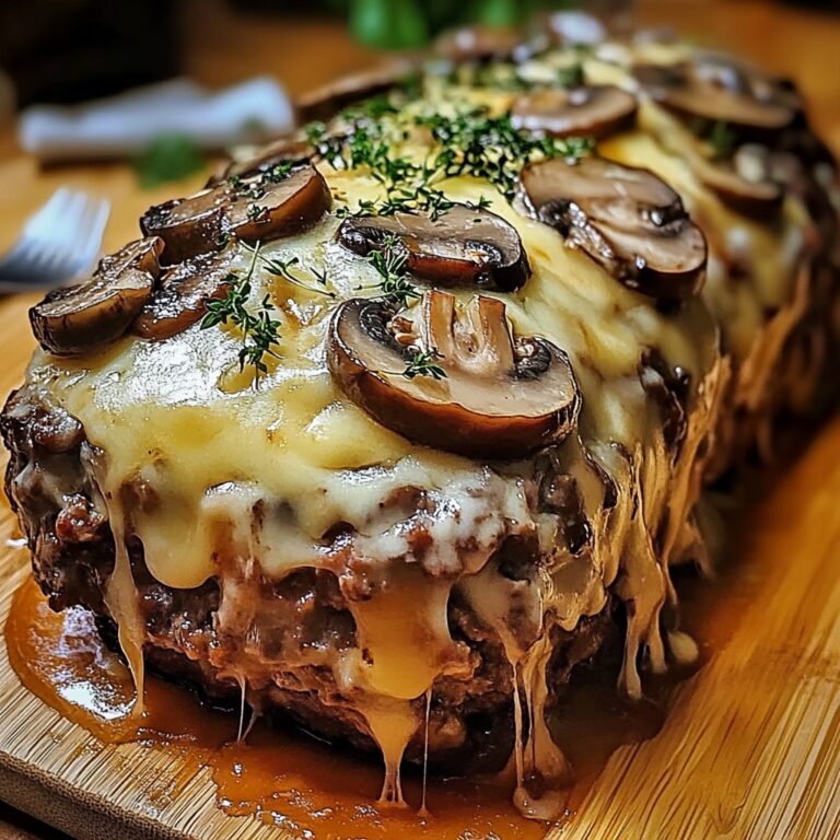 Meatloaf Hash Mushroom Swiss Cheese Meatloaf - Savory Splash