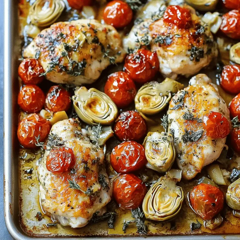 Sheet Pan Tomato and Artichoke Chicken: A Simple, Flavorful Dinner
