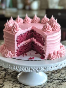 Pink Velvet Cake with Cream Cheese Frosting