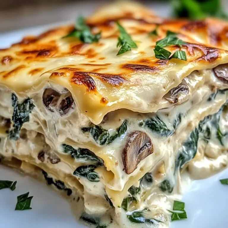 Creamy Spinach & Mushroom Lasagna