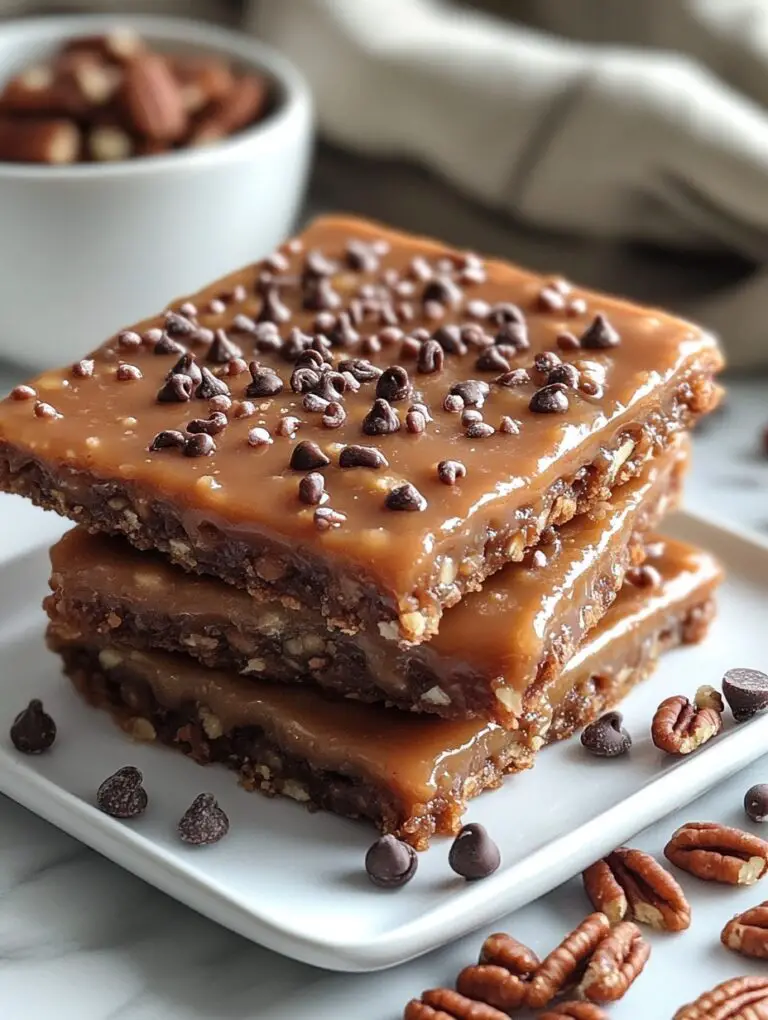 Caramel Pecan Pretzel Bars Recipe