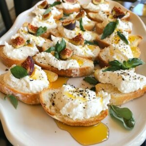 Whipped Ricotta and Honey Crostini Platter