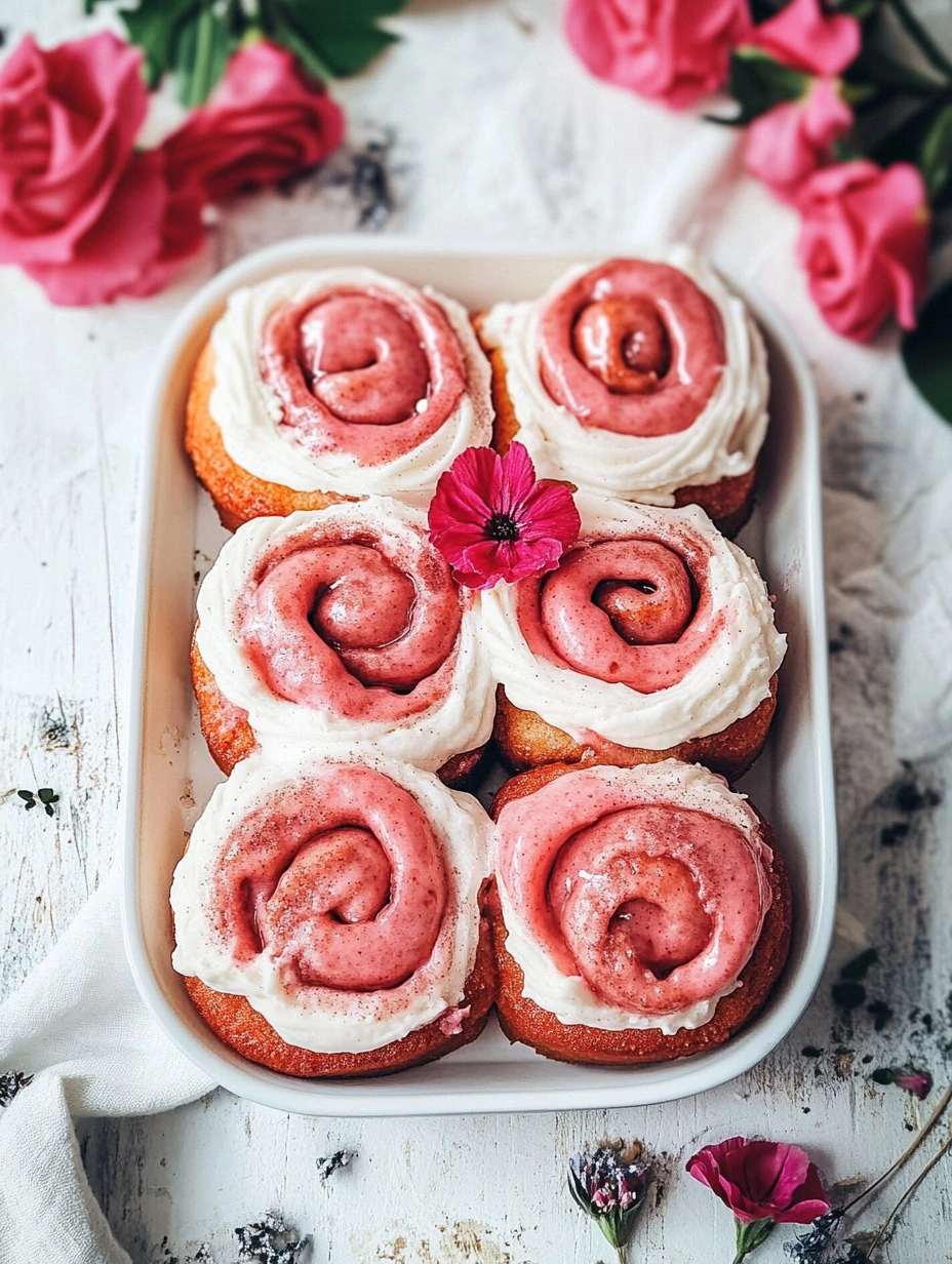 Vegan Pink Cinnamon Rolls