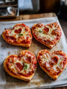 Heart-Shaped Pizzas