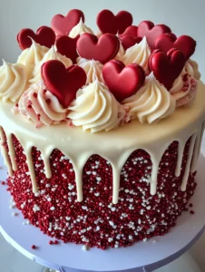 Red and White Valentine’s Day Cake
