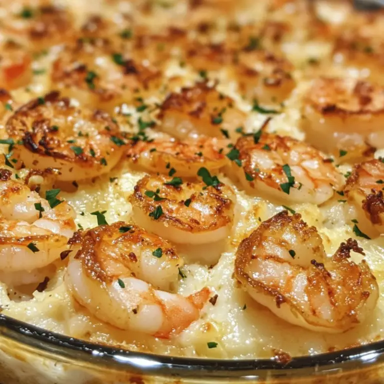 Delicious Garlic Shrimp Gratin