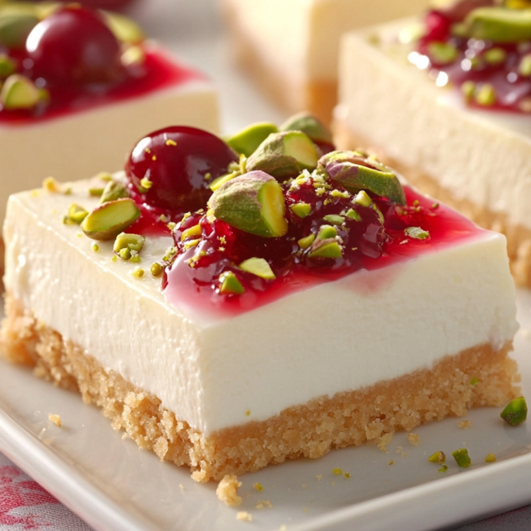 Lime Cherry Pistachio Cheesecake