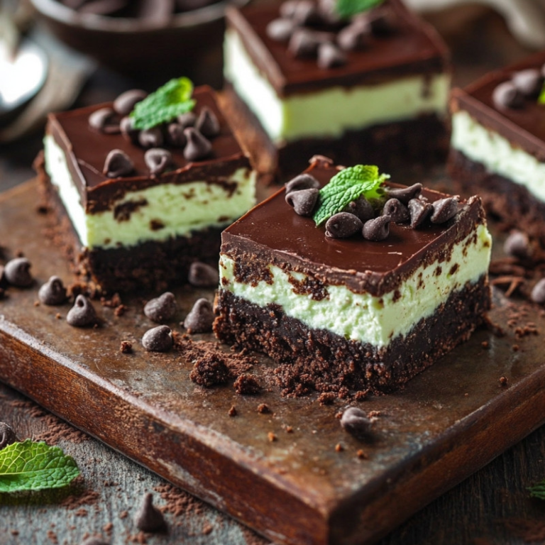 Mint Chocolate Cheesecake Bars