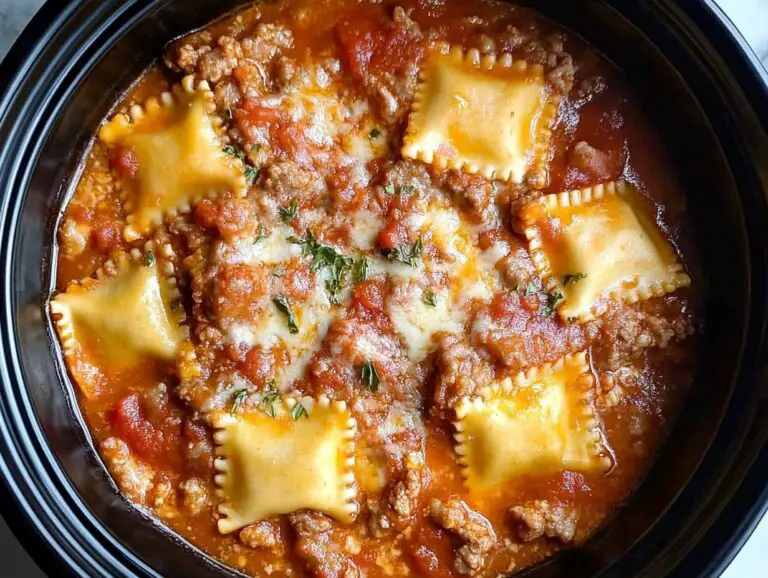 Crockpot Ravioli Lasagna – Easy & Cheesy Comfort Food!